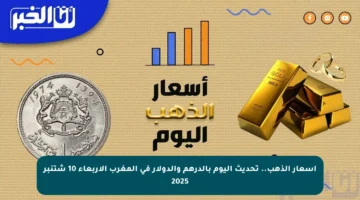 أسعار الذهب.. تحديث اليوم بالدرهم والدولار في المغرب الأربعاء 10 شتنبر 2025
